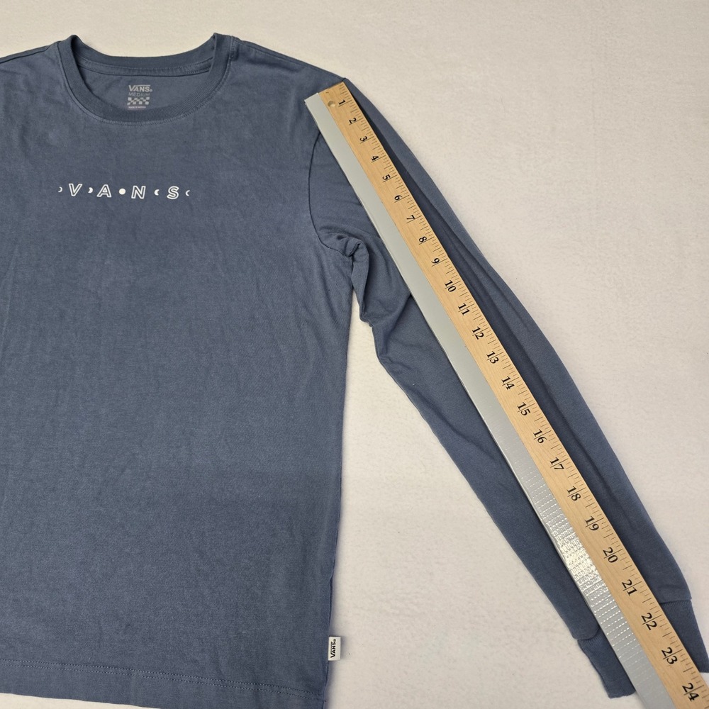 Vans Mens Long Sleeve Graphic T-Shirt Blue Gray Moon Phase Off The Wall Medium - Picture 10 of 10